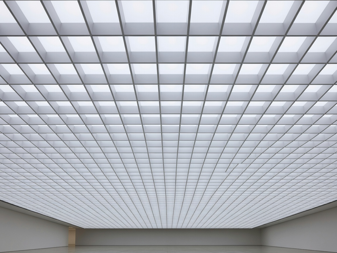 LumaTile Quad square units creating a monolithic ceiling canopy fixture